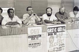 Reunião Intersindical pela Greve Geral (Local desconhecido, dez. 1986). Crédito: Vera Jursys
