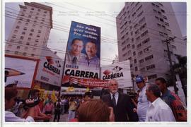 Atividade da candidatura &quot;Genoino Governador&quot; (PT) no segundo turno das eleições de 2002 ([São José do Rio Preto-SP?], 2002) / Crédito: Cesar Hideiti Ogata