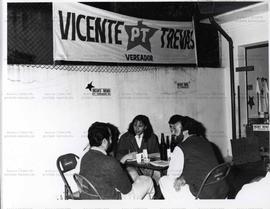 Festa de Lançamento da candidatura Vicente Trevas Vereador nas eleições de 1988 (Local desconhecido, 1988). / Crédito: Marcia Lourenço