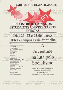 Encontro Regional de Estudantes universitários petistas (Local Desconhecido, 21-23/03/0000).