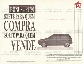 Bônus PT/91, sorte pra quem compra sorte para quem vende  (Minas Gerais, Data desconhecida).