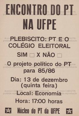 Encontro do PT na UFPE (Recife (PE), [13/12/1984?]).