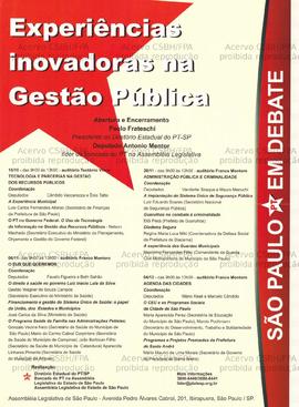 Experiências inovadoras na gestão pública  (São Paulo (SP), 16/10-04-12/0000).